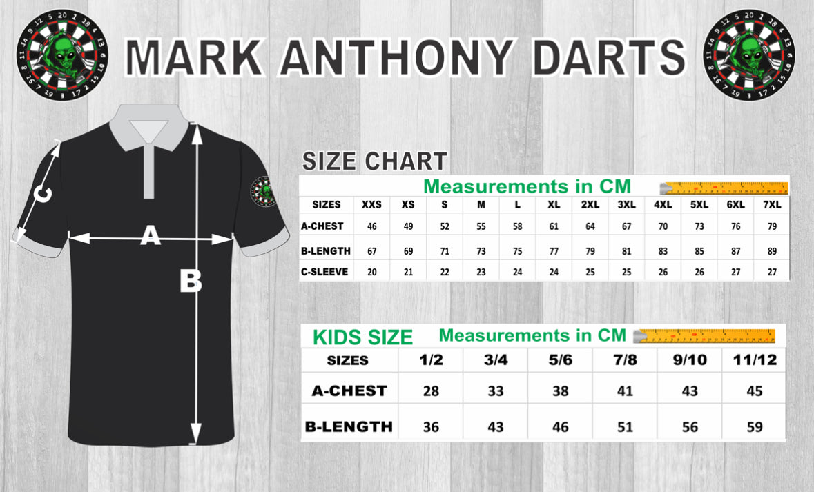 Custom Dart Shirts - Adult & Kids (Designs 1-25)